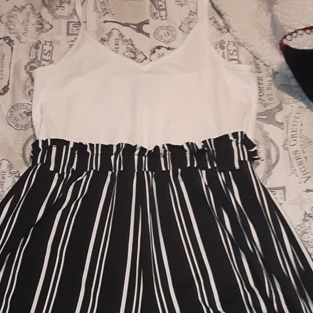 Black and white romper shorts